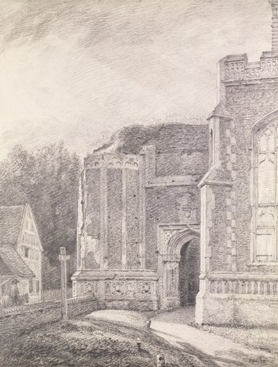 South Archway of the ruined tower of East Bergholt Church by John Constable